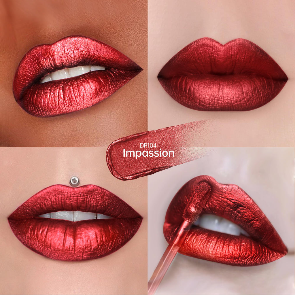 Depuplum 3Pc Metallic Lipstick Set – DP101/104/108, Long-Lasting & Waterproof