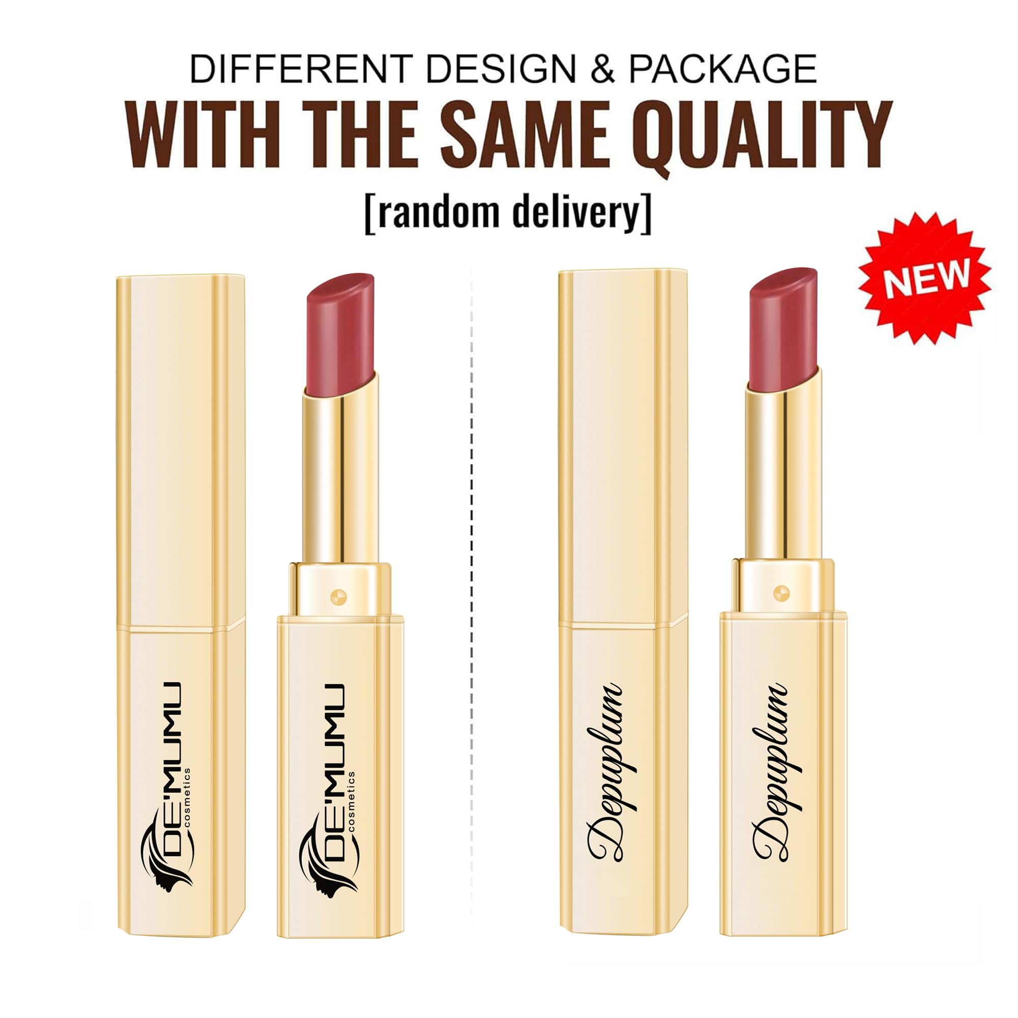 Depuplum 3Pc Brown Lipsticks Set | Hydrating Lip Color with Glossy Finish | Vegan & Cruelty-Free
