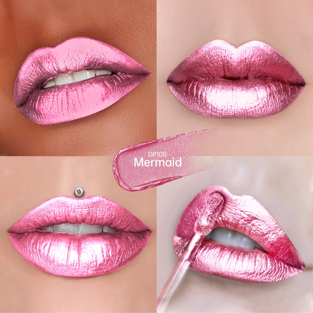 Depuplum 3Pc Metallic Lipstick Set – DP101/104/108, Long-Lasting & Waterproof
