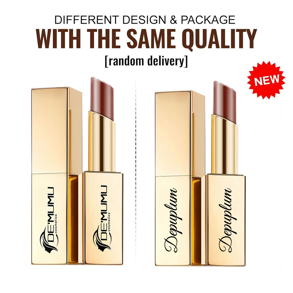 Depuplum Lipstick Set DM108/111/118 – Red, Brown & Nude Hydrating Shimmer Lip Gloss