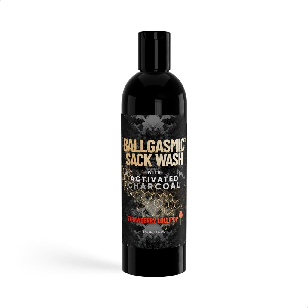 Derm Dude BallGasmic Ball Wash for Men – Anti-Chafing, Charcoal Odor Absorber, Strawberry Scent, 8oz
