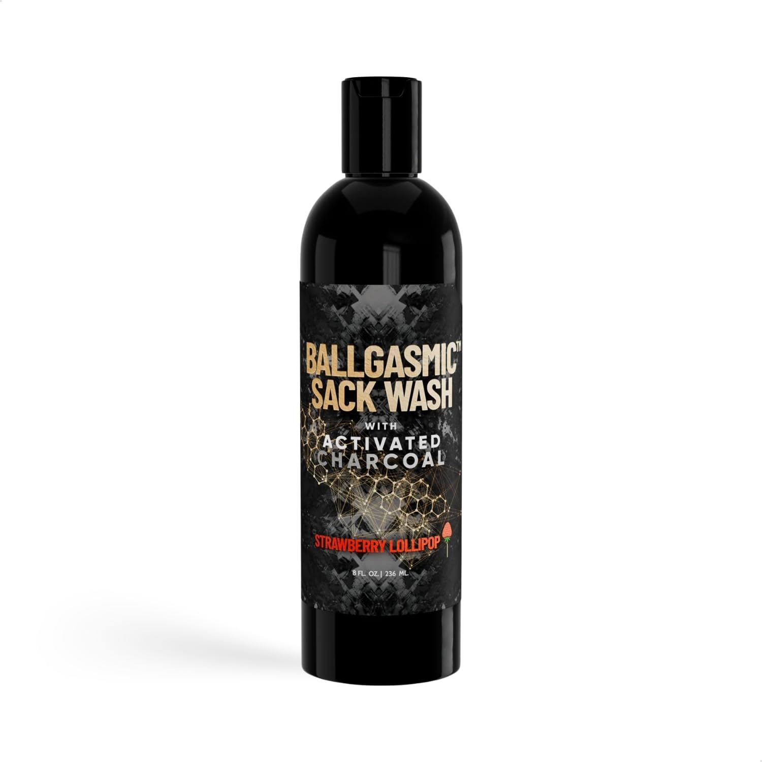 Derm Dude BallGasmic Ball Wash for Men – Anti-Chafing, Charcoal Odor Absorber, Strawberry Scent, 8oz