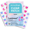 DERMA ANGEL Star Pimple Patches – 144 Absorbent Acne Patches with Salicylic Acid, CICA & Tea Tree (4 Designs)