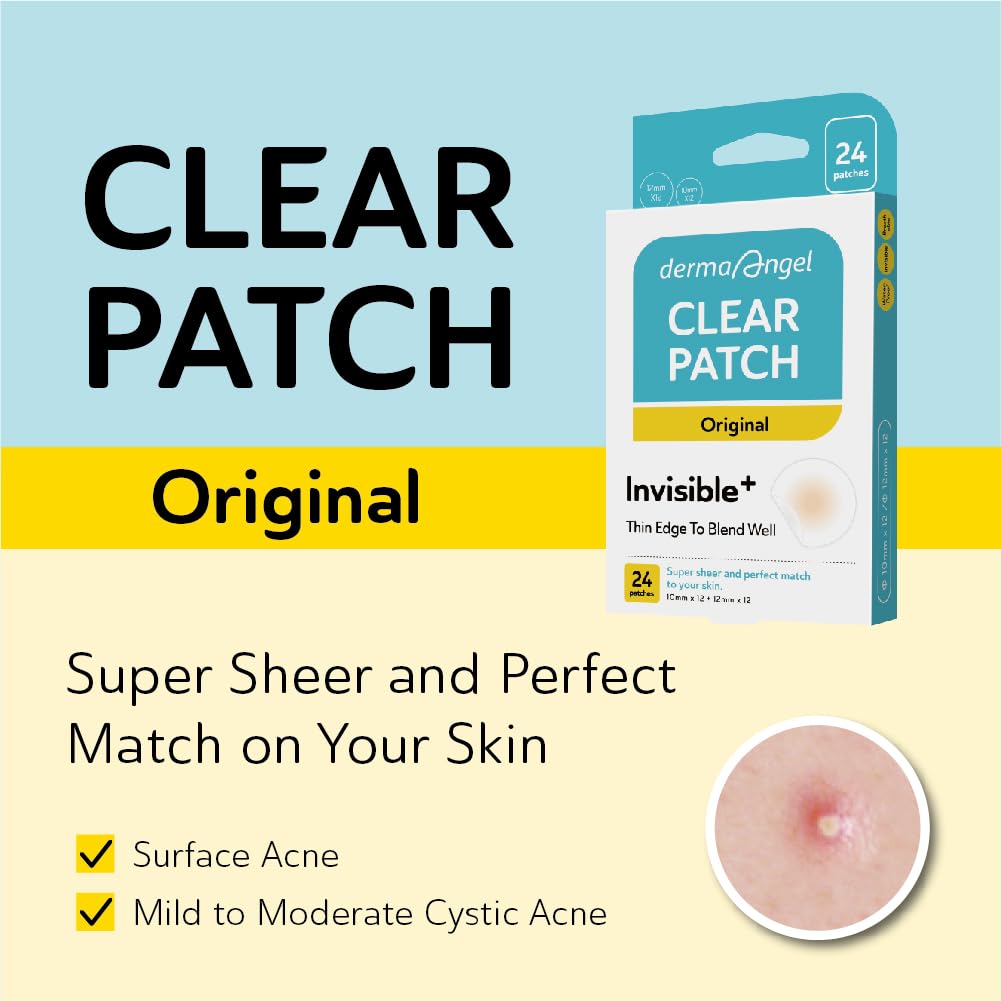 DERMA ANGEL Ultra Invisible Acne Patches – 120 Count, 3 Sizes for Day & Night Use