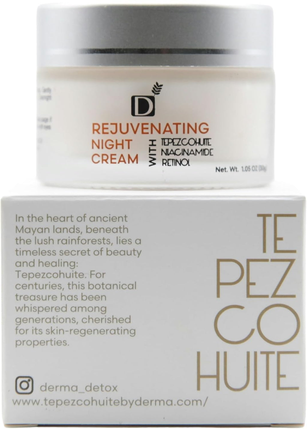 Derma Detox Rejuvenating Night Cream with Retinol, Tepezcohuite & Niacinamide