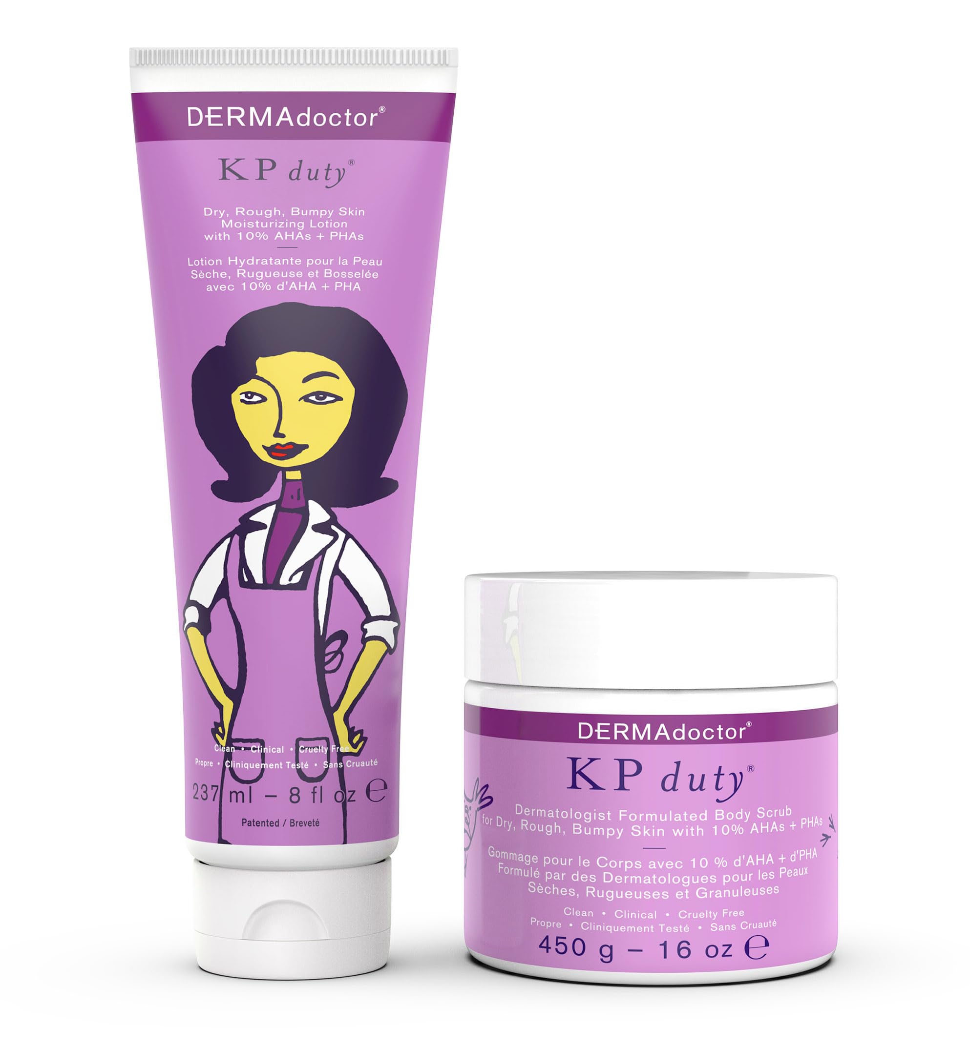 DERMAdoctor KP Bump Eraser Body Scrub & Lotion Kit | 10% AHAs + PHAs