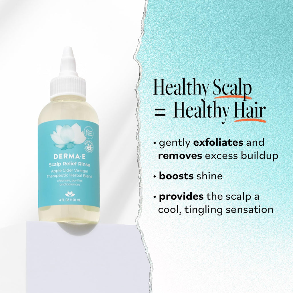 DERMA-E Scalp Exfoliating Rinse — Clarifying, Color-Safe pH-Balanced Scalp Care (4 fl oz)