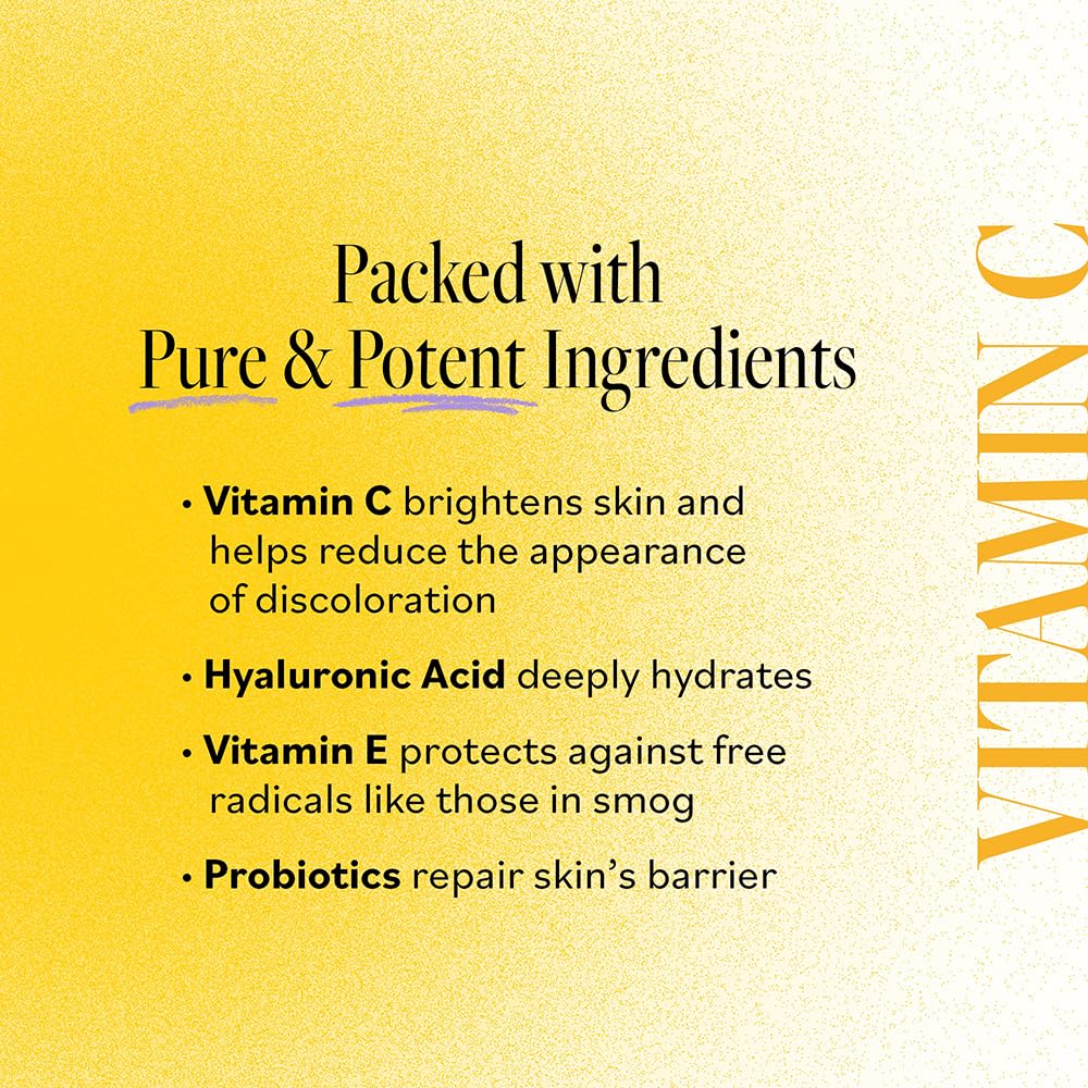 Derma E Vitamin C Serum with Hyaluronic Acid – All Natural Brightening & Hydrating Facial Serum, 1oz