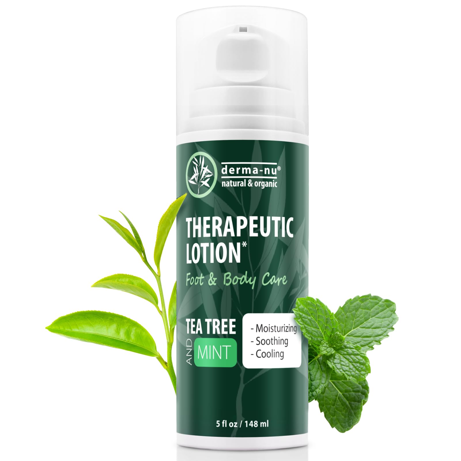 Derma-Nu Foot Lotion with Tea Tree Oil – Relief for Jock Itch, Athlete's Foot & Dry Cracked Feet