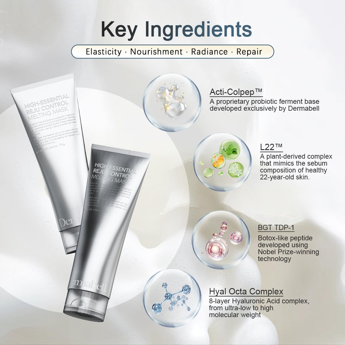 Dermabell Wrapping Mask Collagen Overnight Peel – Hydrating Melting Facial Mask, 70 g / 2.53 oz