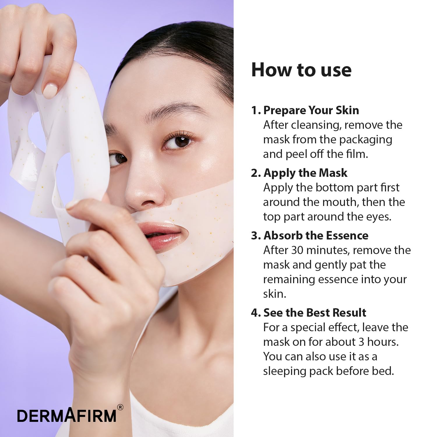Dermafirm Soothing Repair Toning Gel Mask R4 – Brightening & Anti-Wrinkle Overnight Hydrogel Mask