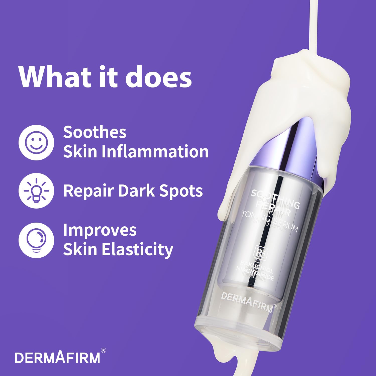 DERMAFIRM Bakuchiol Retinol Serum with Niacinamide & Peptides – Glass Skin R4