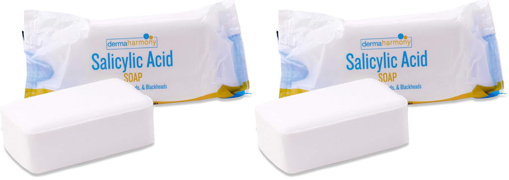 Dermaharmony 2% Salicylic Acid Natural Soap for Acne – Pack of 2 | Fragrance-Free & USA-Made