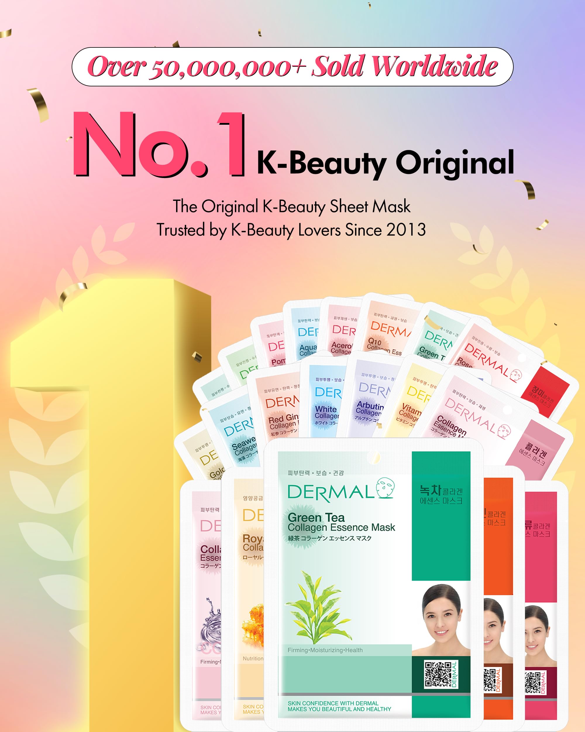 DERMAL 32 Combo Pack Korean Facial Masks | 20+ Years of K-Beauty Experience