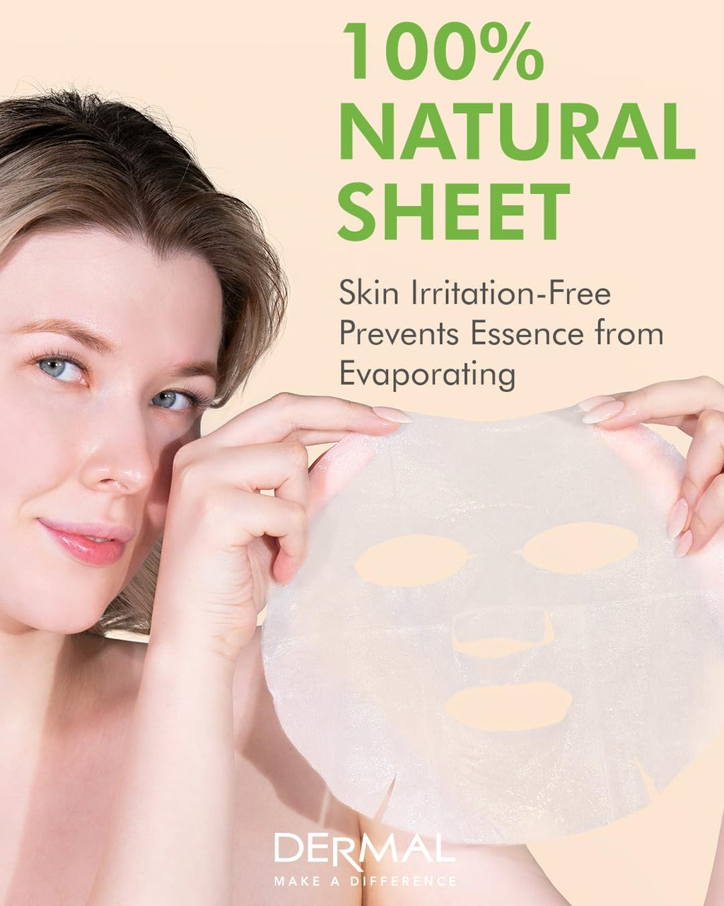 DERMAL Cucumber Collagen Essence Facial Mask Sheet 23g Pack of 10 – Soothing & Moisturizing