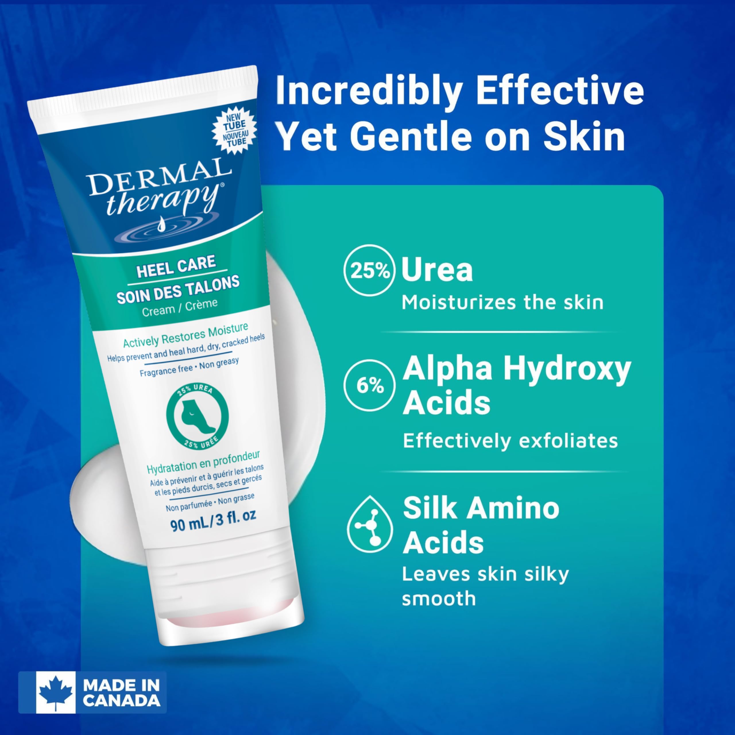Dermal Therapy Heel Care Cream – Intensive Foot Moisturizer with Urea & AHAs | Non-Greasy