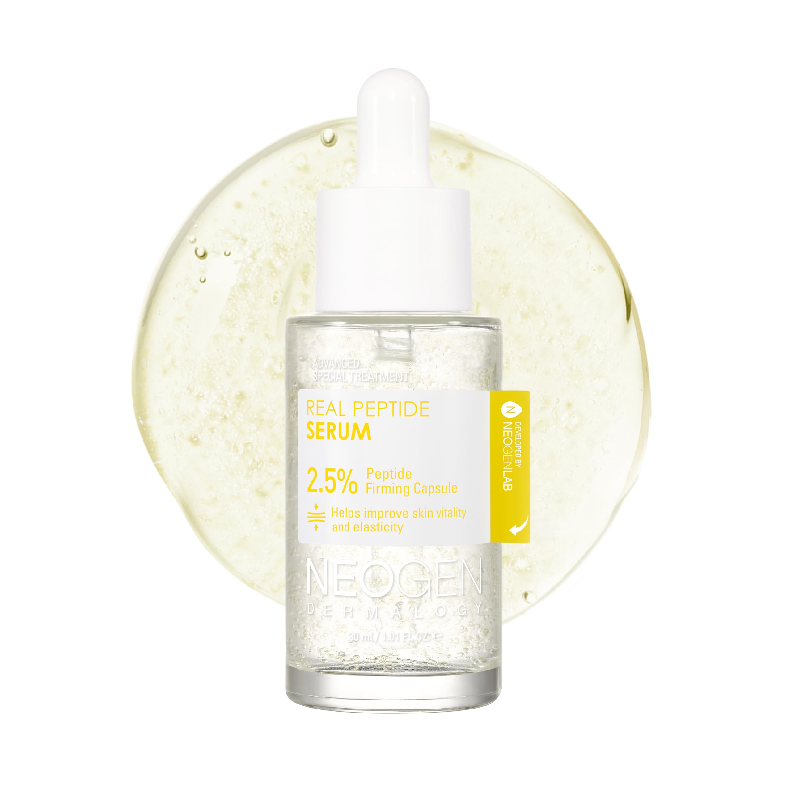 DERMALOGY by NEOGEN Real 2.5% Peptide Serum with Firming Capsule – Elasticity, Moisture, Lifting, 30ml