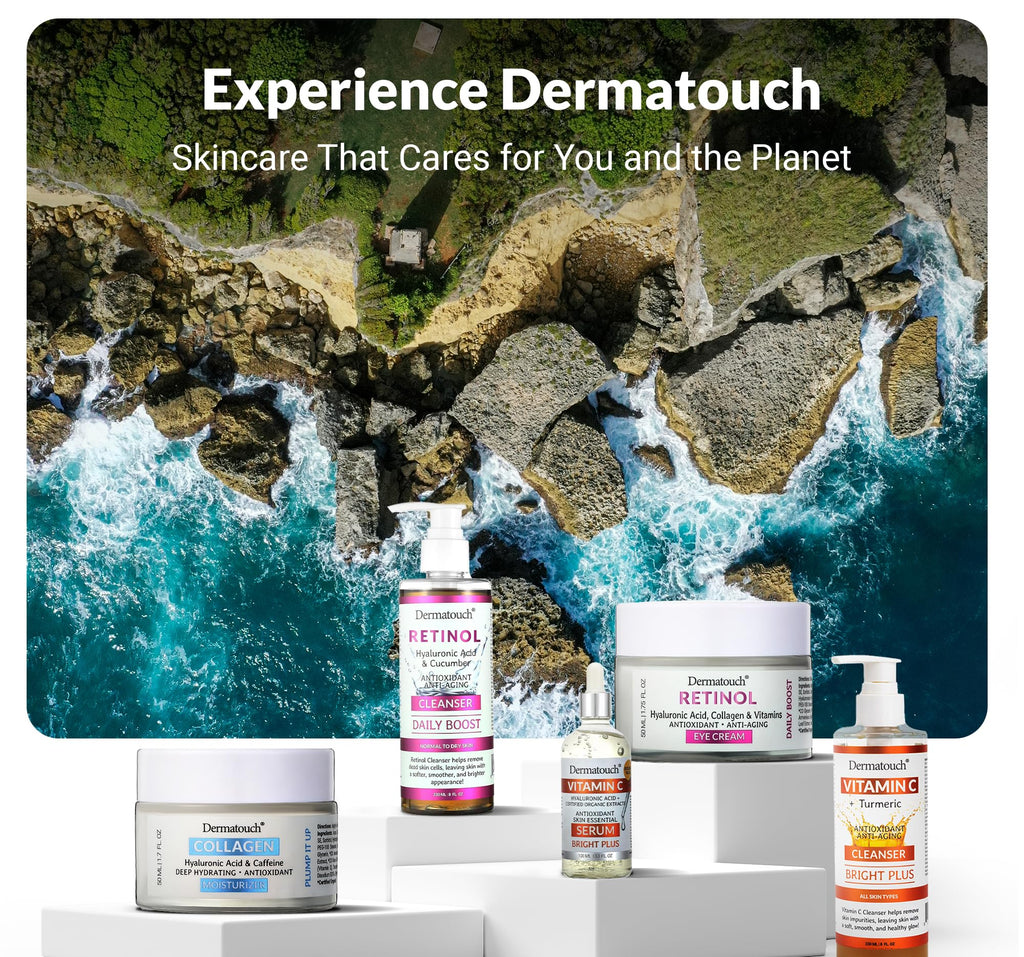 DERMATOUCH Retinol Eye Cream 1.75 oz – 2-Pack with Hyaluronic Acid, Peptides & Vitamins – Made in USA