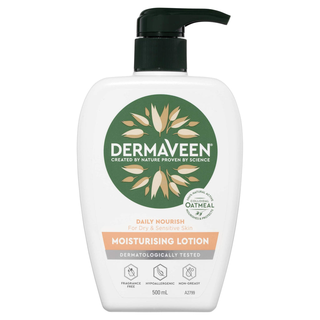 DermaVeen Moisturising Lotion 500ml – Fragrance-Free Hydration for Dry & Sensitive Skin