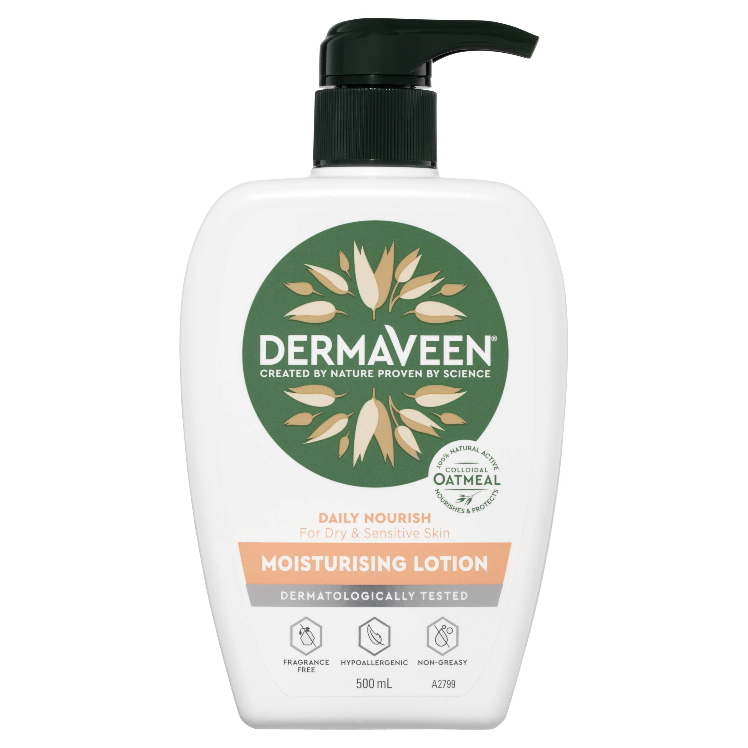 DermaVeen Moisturising Lotion 500ml – Fragrance-Free Hydration for Dry & Sensitive Skin