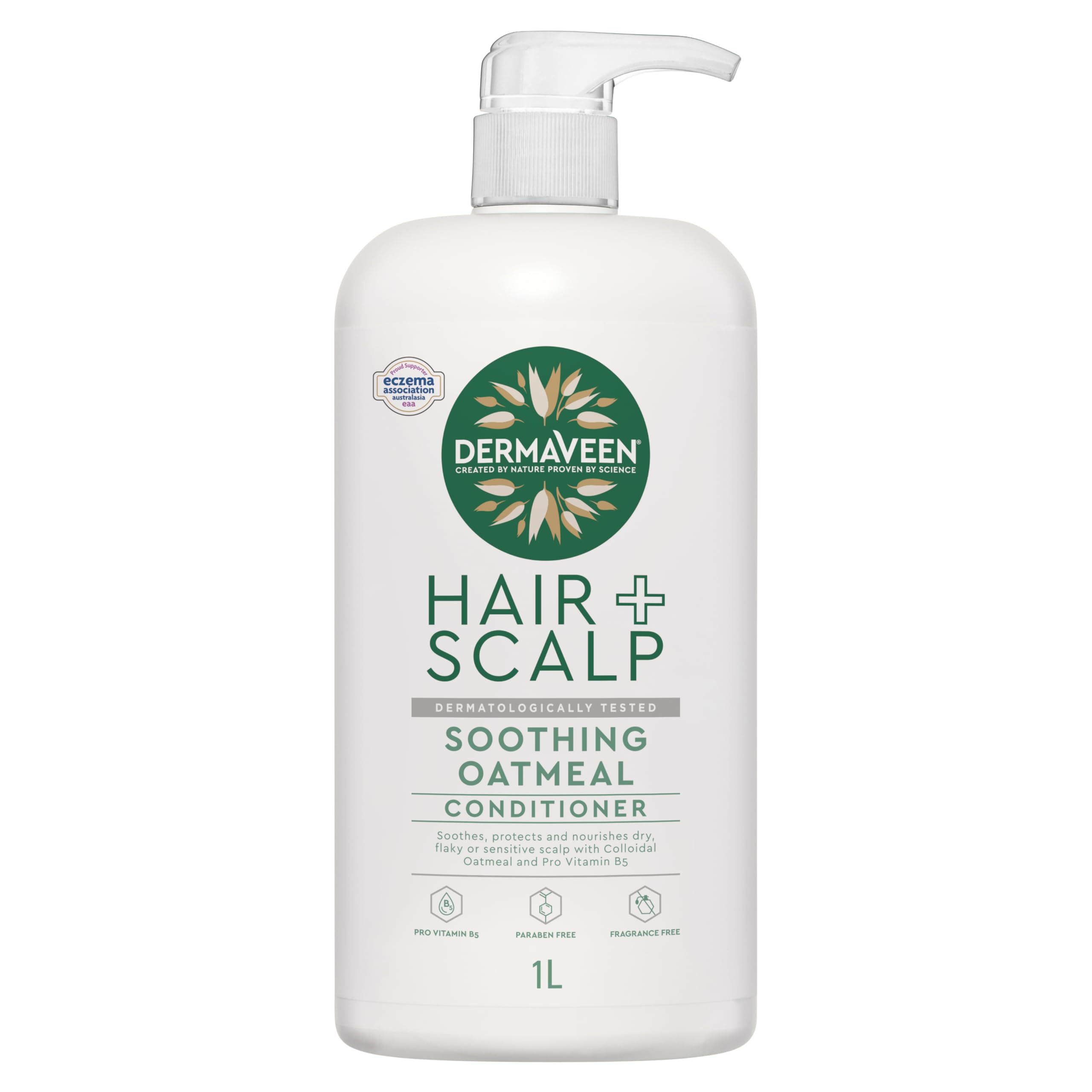 DermaVeen Oatmeal Conditioner 1 Litre – Hydrating, Gentle, Fragrance-Free for Sensitive Scalp