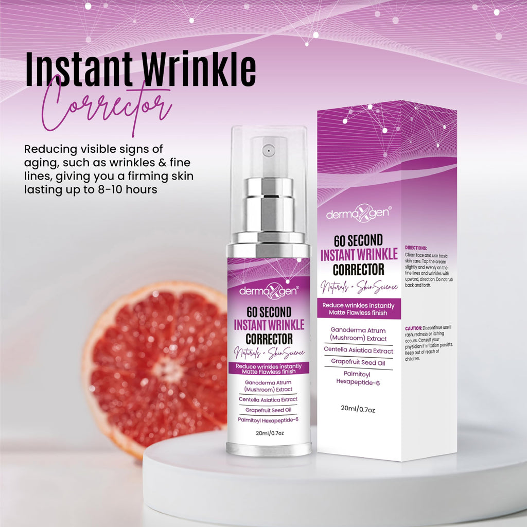 DERMAXGEN Instant Face Lift & Wrinkle Remover – Plant-Based Peptide Spray for Firm, Radiant Skin (0.7 fl oz / 20 ml)