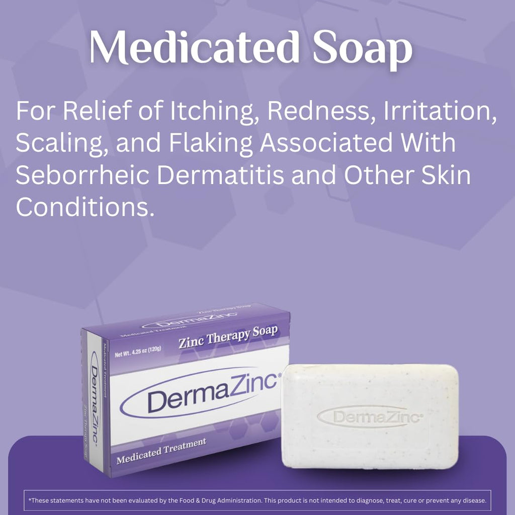 DermaZinc Therapy Soap – Zinc Soap for Skin Conditions (Pack of 3)