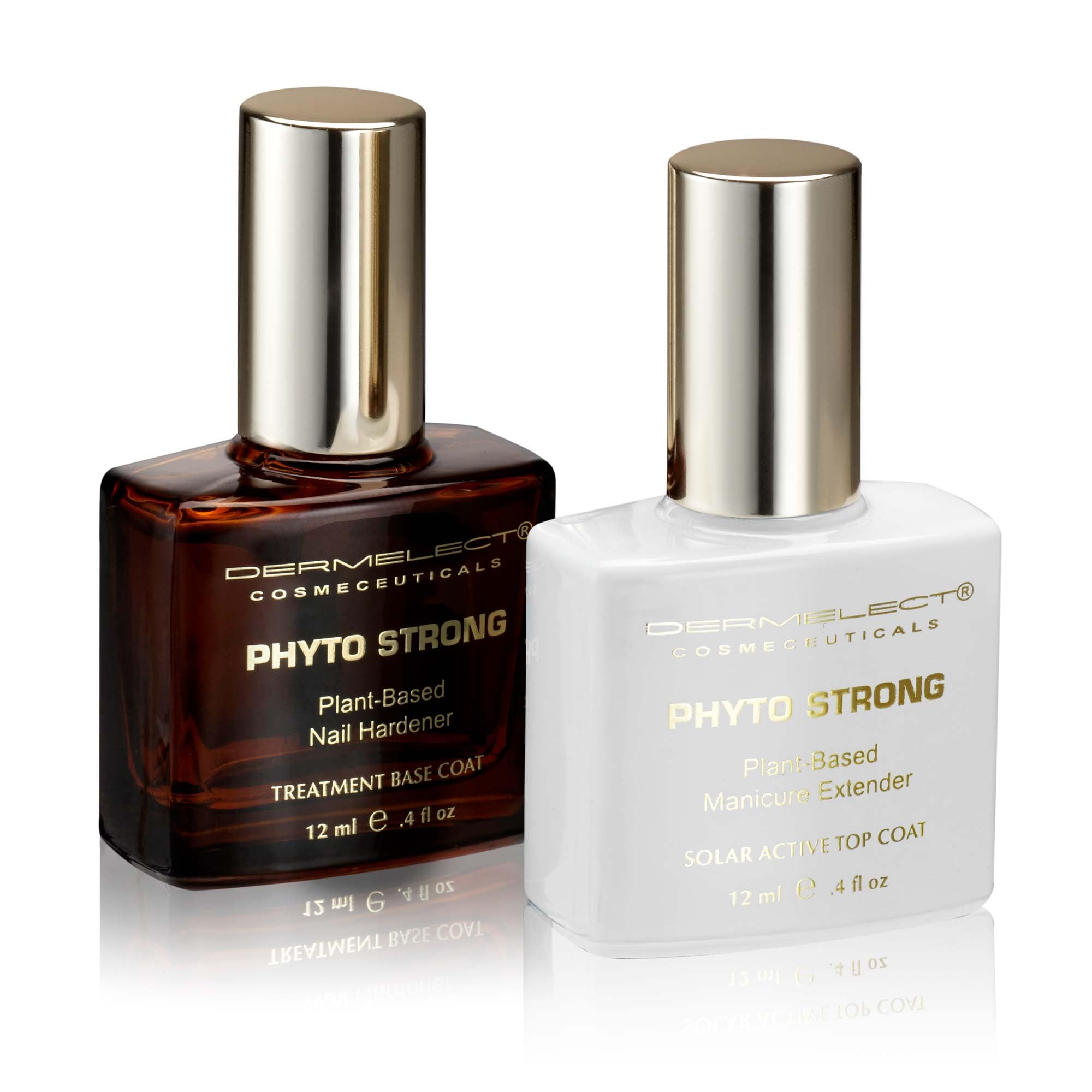 Dermelect Phyto Strong Nail Duo – Plant-Based Base & Top Coat for Stronger Nails | Vegan & Non-Toxic