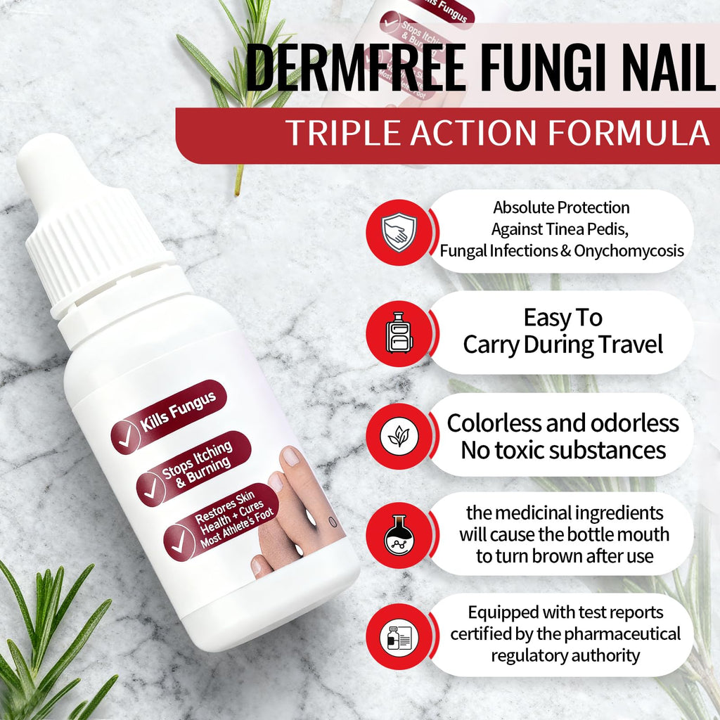 DERMFREE Fungi Nail Treatment Extra Strength for Thick and Discolored Nails | Toenail Renewal Serum