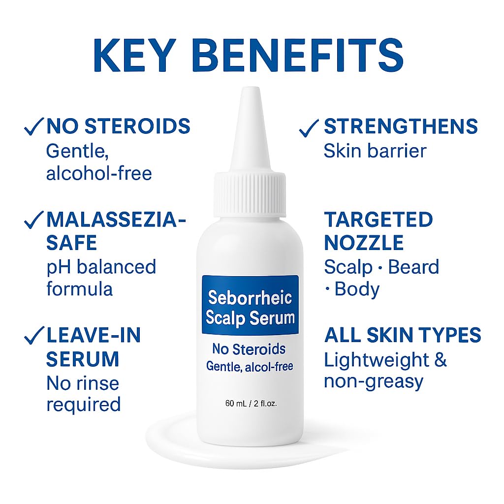 Dermgentle Seborrheic Scalp Serum 8X Fast Acting – Soothing Relief for Scalp, Face, Chest & Body