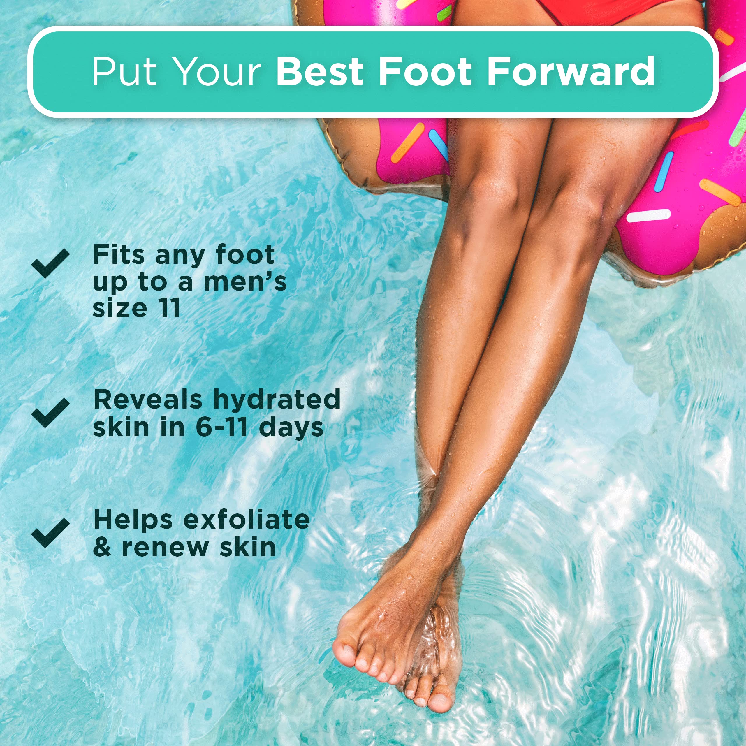 DERMORA Foot Peel Mask | Exfoliating Foot Masks for Soft Feet | Pack of 4 | Original Scent