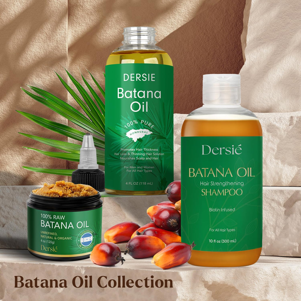 Dersie Batana Oil Shampoo – 10 fl oz for Natural Hair Growth & Nourishment