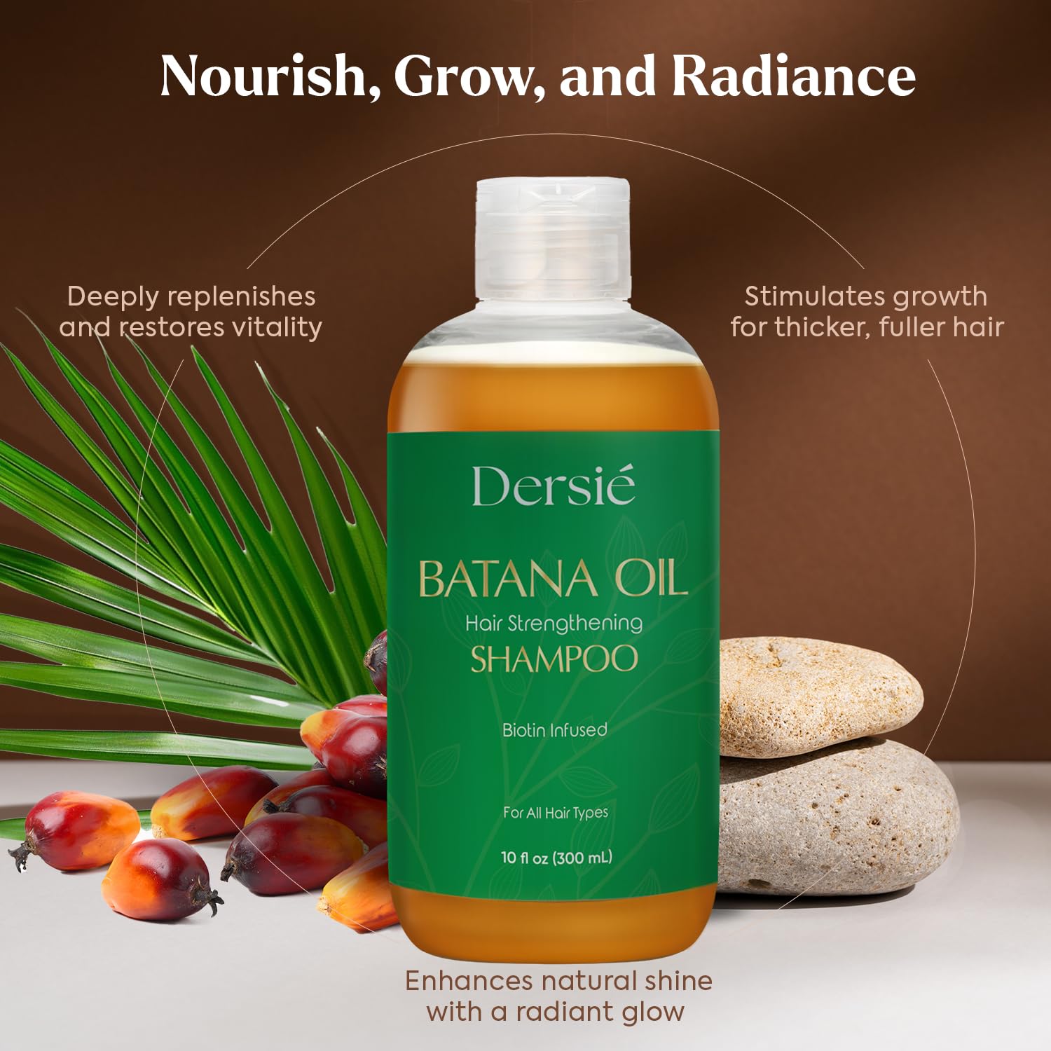 Dersie Batana Oil Shampoo – 10 fl oz for Natural Hair Growth & Nourishment