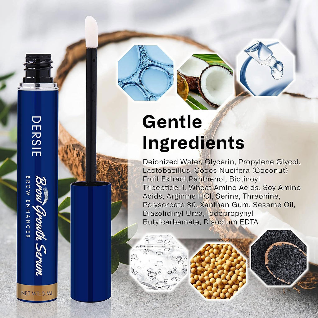Dersie Eyebrow Growth Serum – 0.17 Fl Oz x 2 Pack | Brow Serum for Fuller Brows