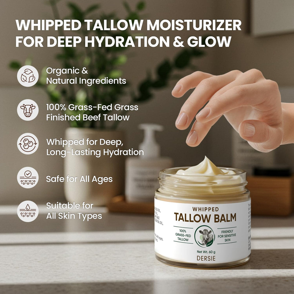 Dersie Whipped Tallow Cream – Deep Hydration from 100% Grass-Fed Beef Tallow