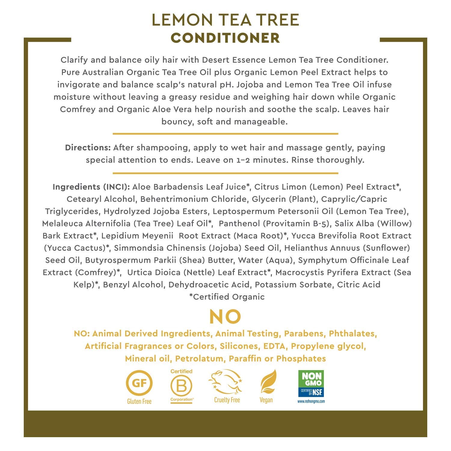 Desert Essence Lemon Tea Tree Shampoo & Conditioner Bundle – 8 oz Each