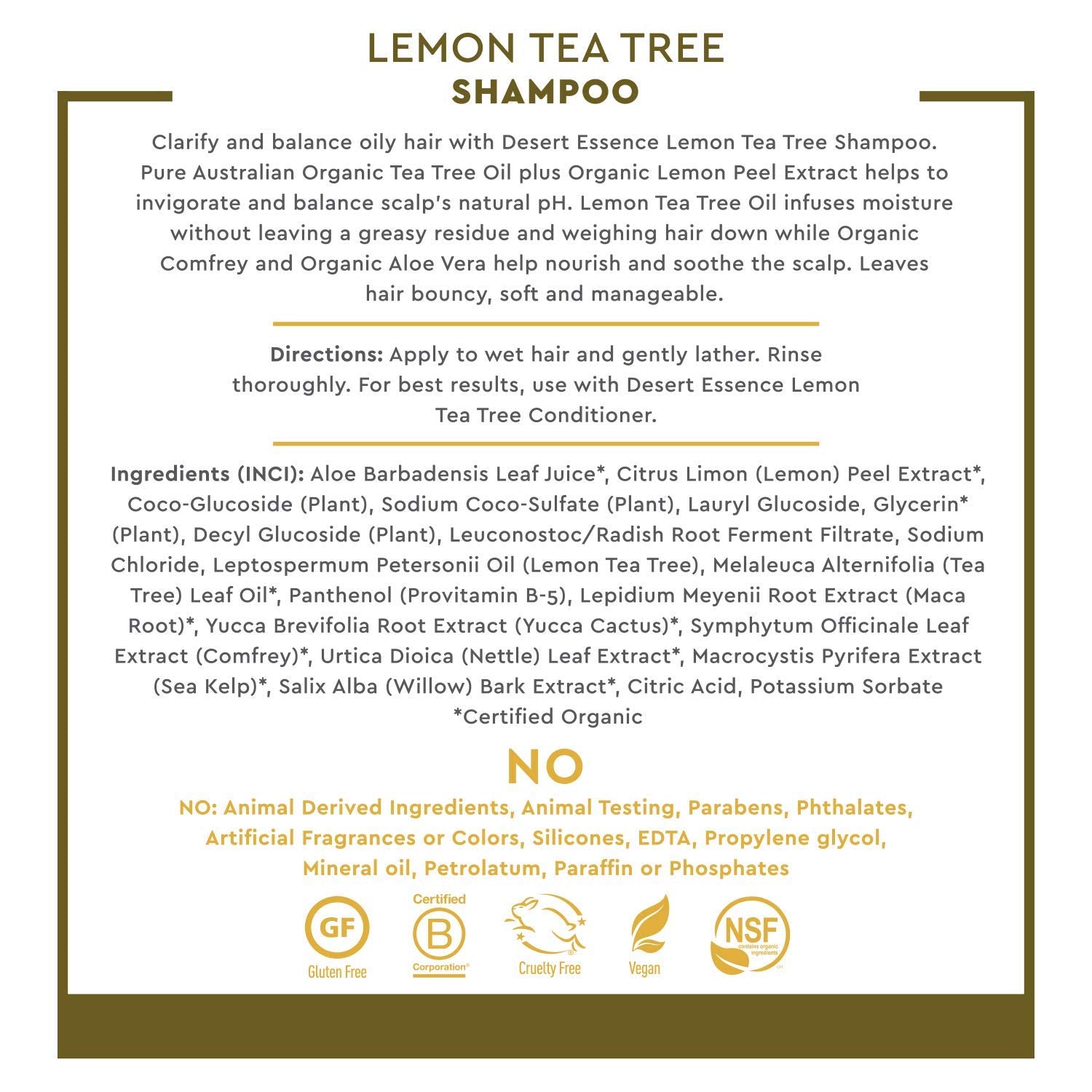 Desert Essence Lemon Tea Tree Shampoo & Conditioner Bundle – 8 oz Each