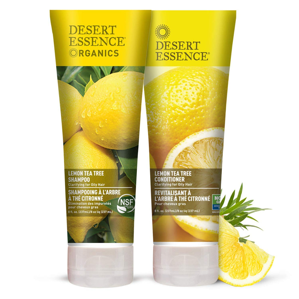 Desert Essence Lemon Tea Tree Shampoo & Conditioner Bundle – 8 oz Each