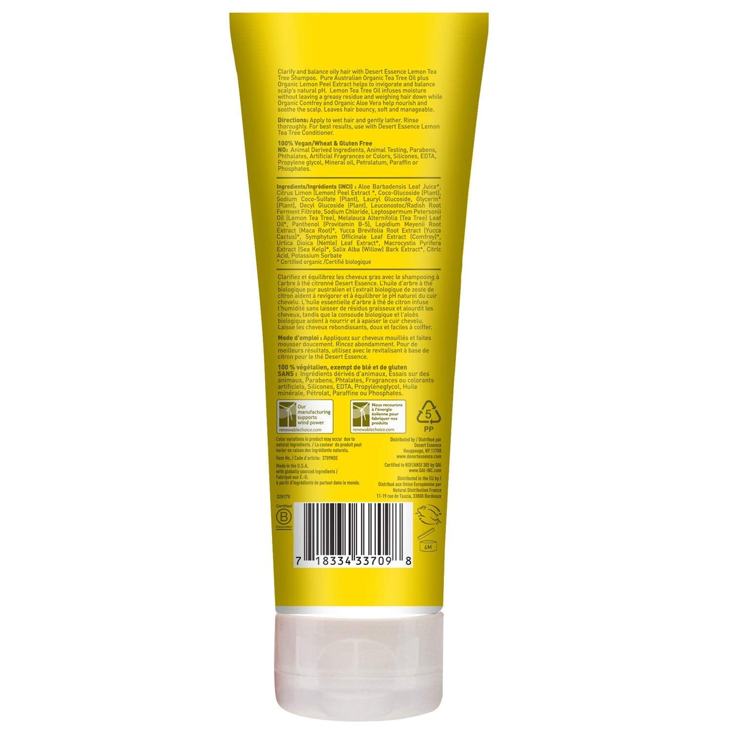 Desert Essence Lemon Tea Tree Shampoo & Conditioner Bundle – 8 oz Each