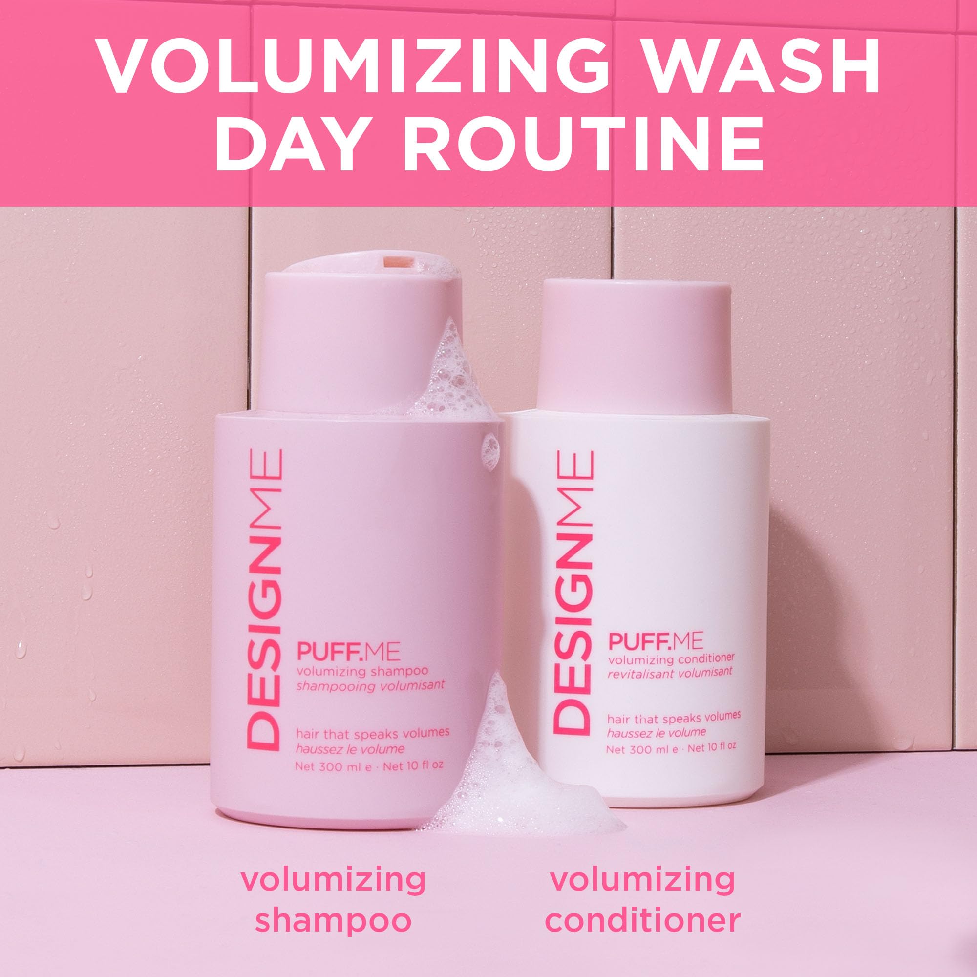 Design.Me PUFF.ME Volumizing Shampoo - Lightweight Body & Color-Safe Volume for Fine & Medium Hair