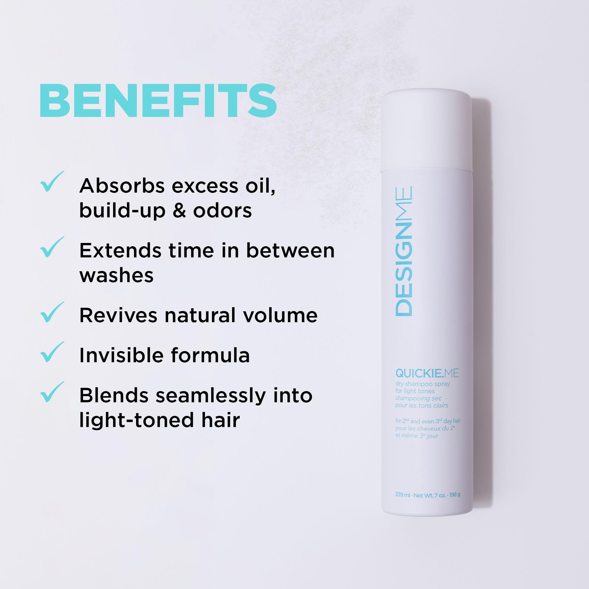 Design.Me QUICKIE.ME Dry Shampoo for Light Tones – Instant Refresh & Oil Absorption