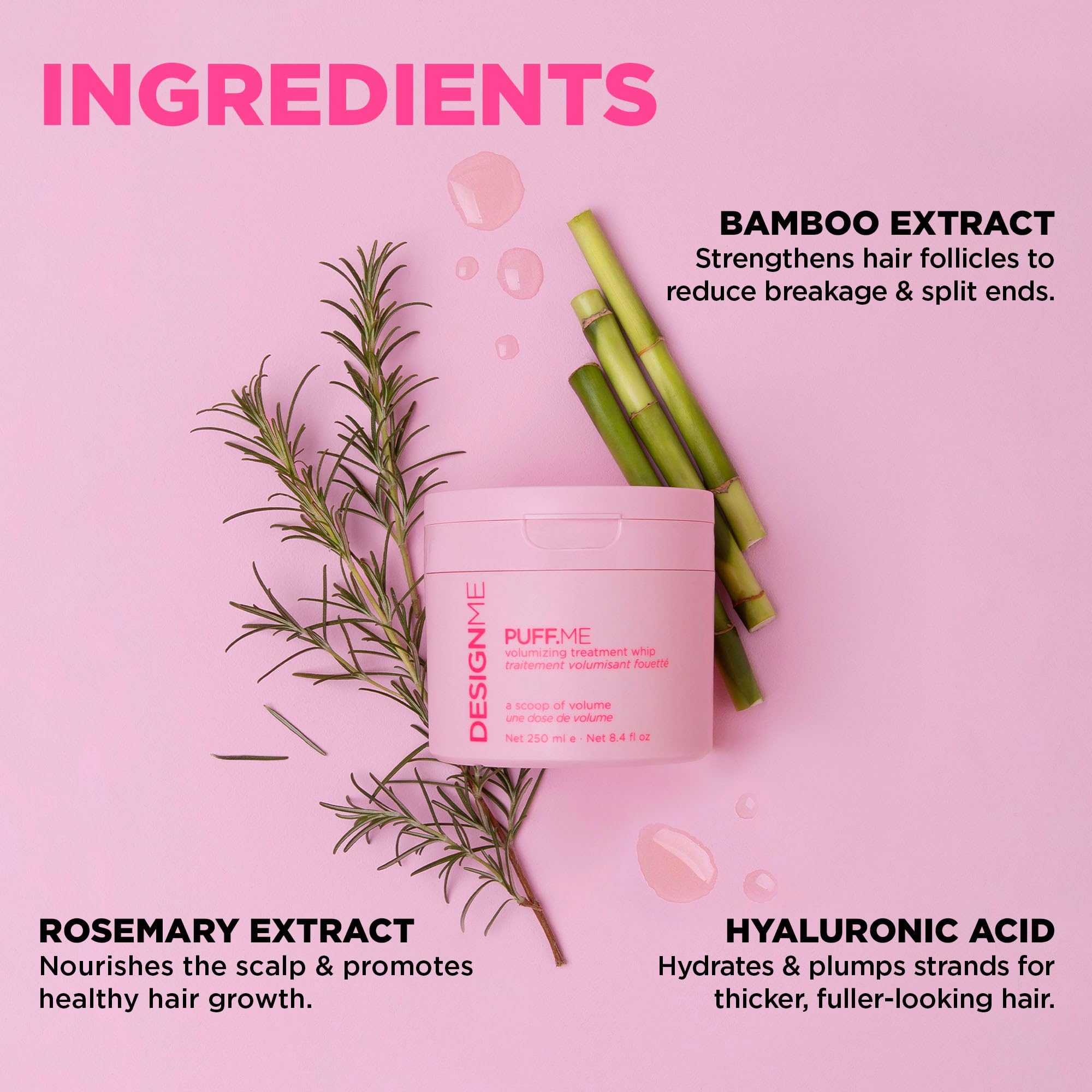 Design.Me PUFF.ME Volumizing Treatment Whip – Lightweight Hair Mask