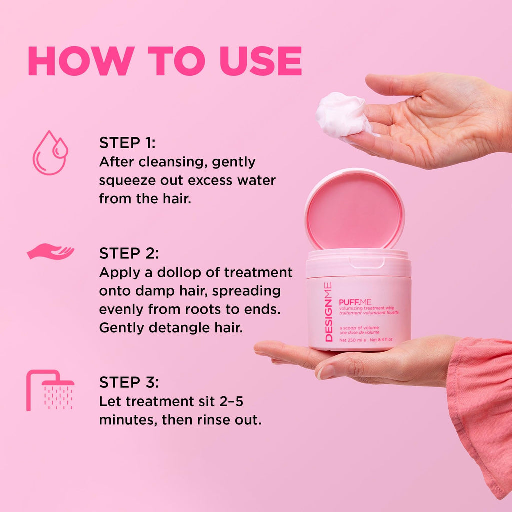 Design.Me PUFF.ME Volumizing Treatment Whip – Lightweight Hair Mask