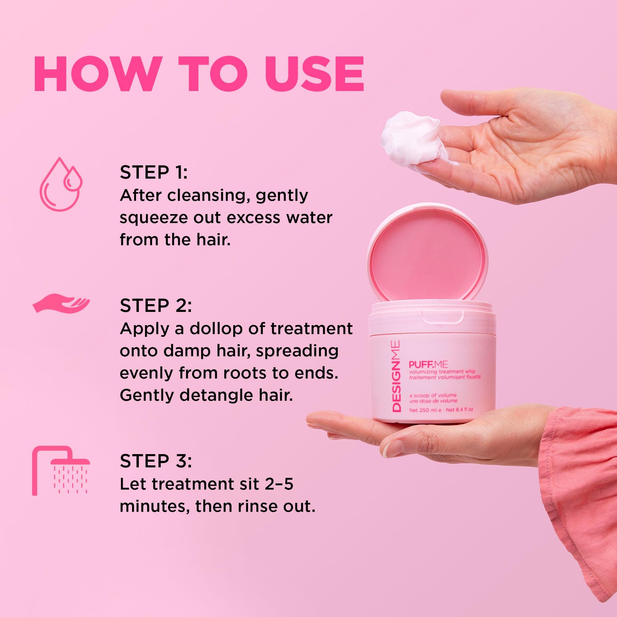 Design.Me PUFF.ME Volumizing Treatment Whip – Lightweight Hair Mask