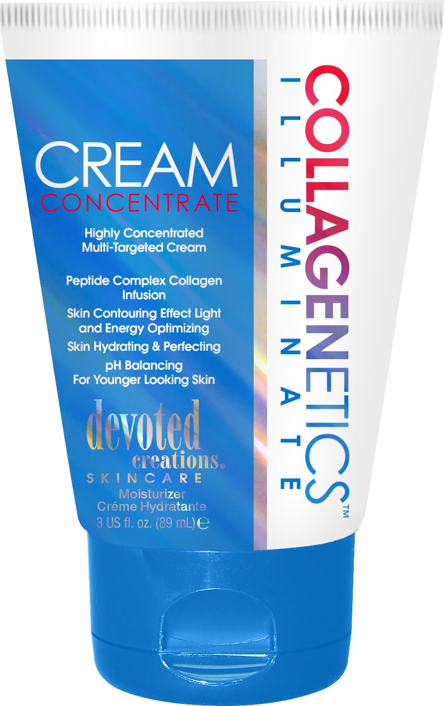 Devoted Creations Collagenetics Illuminate Cream Concentrate 3oz – Hydration, pH Balance, Skin Refinement