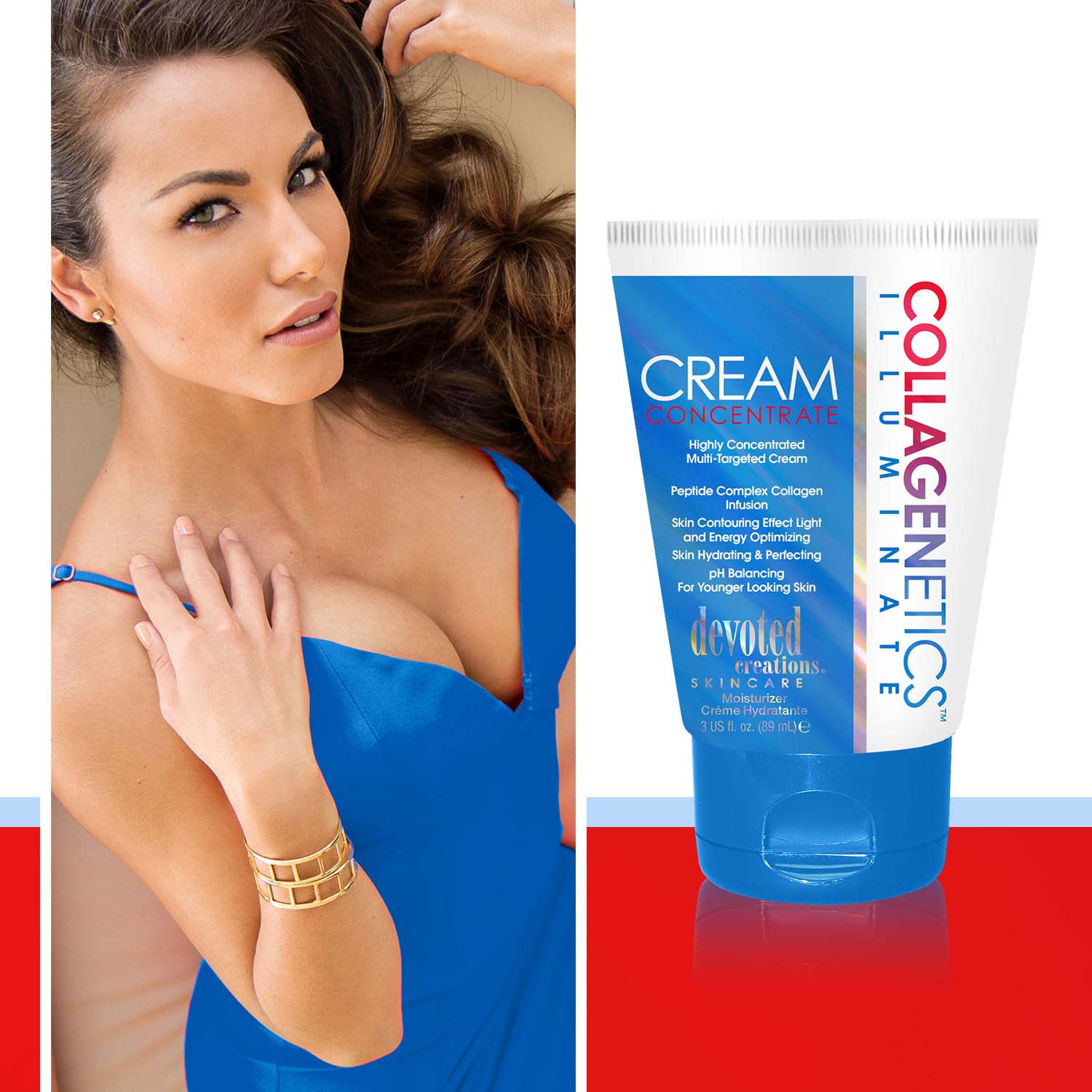 Devoted Creations Collagenetics Illuminate Cream Concentrate 3oz – Hydration, pH Balance, Skin Refinement