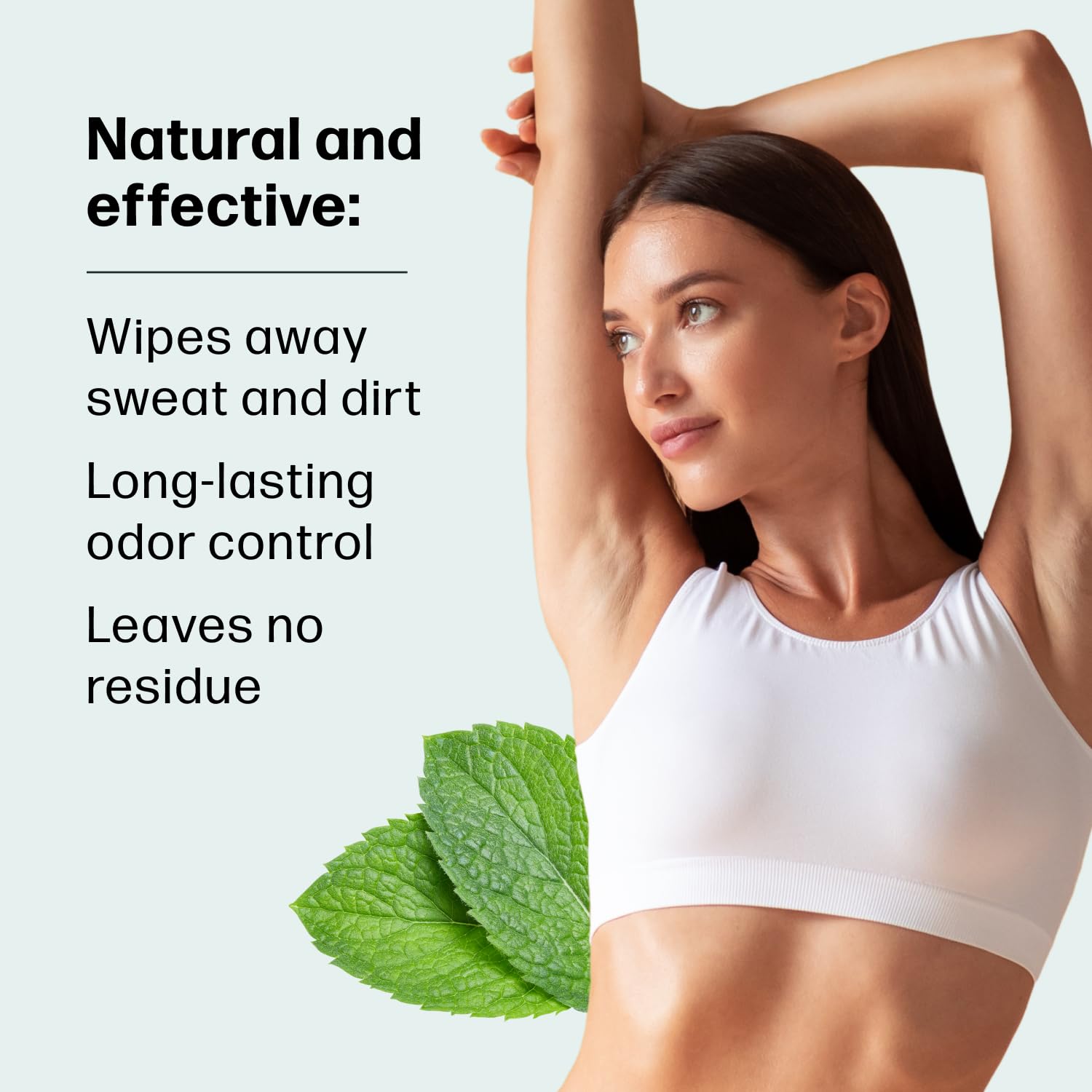 Dew Well Deodorant Wipes – Mint, Aluminum-Free, 50 Count | Travel & Purse Pack