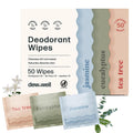 Dew Well Refreshing Deodorant Wipes – Aluminum-Free On-The-Go Freshness (Tea Tree, Eucalyptus, Jasmine) | 50 Wipes