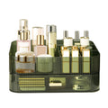 Dezzer Makeup Organizer with Stackable Drawers – Large Capacity Vanity Organizer (Green)