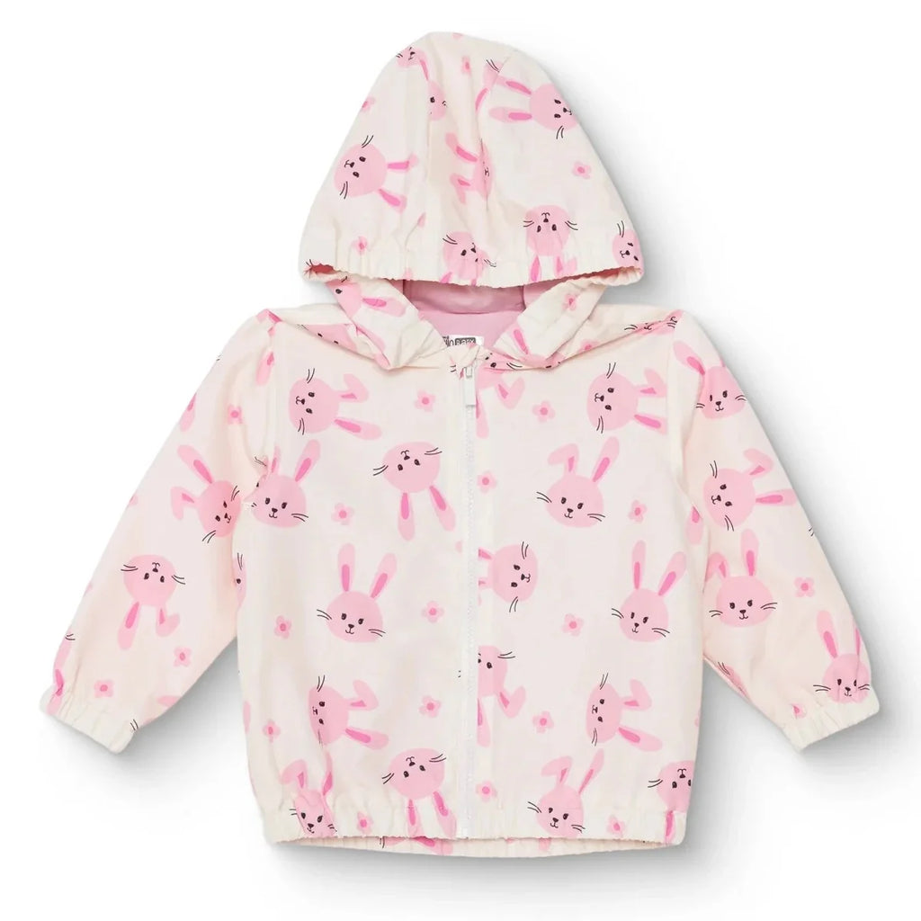 HelloBaby Hooded Printed Microfibre Baby Raincoat (9-12 Months to 4-5 Years) - Ecru Printed